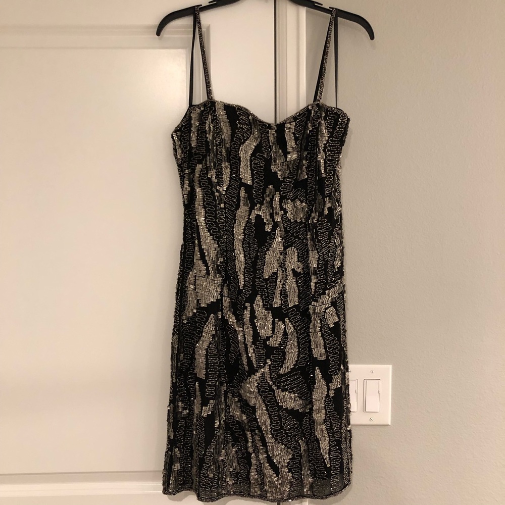 Alberto Makali sequined and beaded formal dress